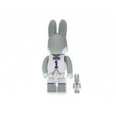 Bearbrick x Space Jam Rabbrick Bugs Bunny 100% & 400% Set Grey