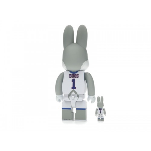 Набор из двух фигурок Bearbrick x Space Jam Rabbrick Bugs Bunny 100% & 400% Set Grey - 7см и 28см.