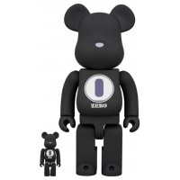 Набор фигурок (7см и 28см) Bearbrick ROBERT INDIANA x fragmentdesign 100% & 400% Set Black/White