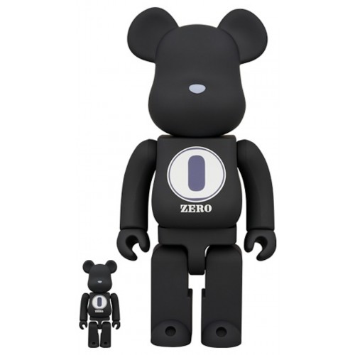 Оригинальный набор фигурок Bearbrick ROBERT INDIANA x fragmentdesign 100% & 400% Set Black/White - 7см и 28см