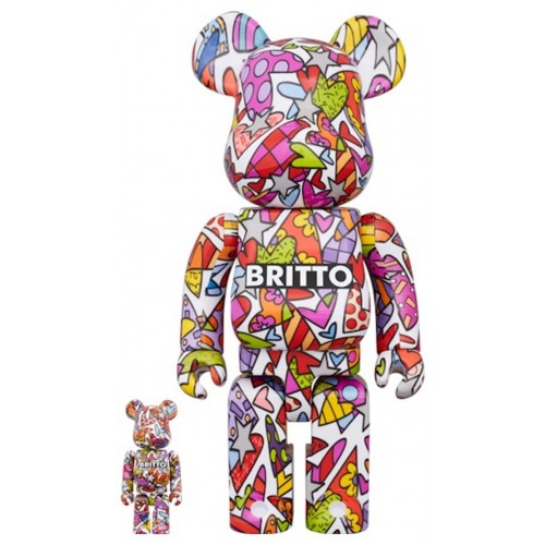Оригинальный набор фигурок Bearbrick Romero Britto Heart 100% & 400% Set - 7см и 28см