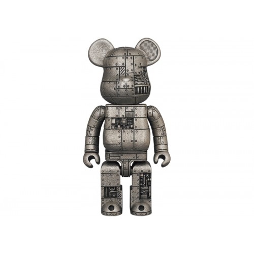 Оригинальная фигурка Bearbrick Royal Selangor Steampunk Iron Bright 400% Silver - 28см