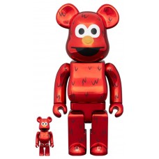 Набор фигурок (7см и 28см) Bearbrick Sesame Street Elmo 100% & 400% Set Chrome