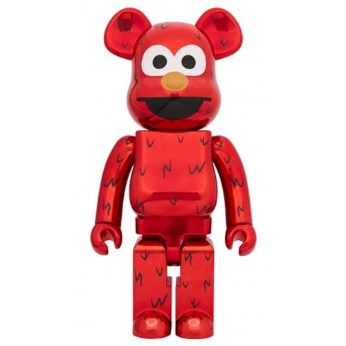 Оригинальная большая фигурка Bearbrick Sesame Street Elmo 10 Chrome - 70см