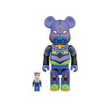 Набор фигурок (7см и 28см) Bearbrick Shinji & Evangelion 100% & 400% Set Purple Multicolor