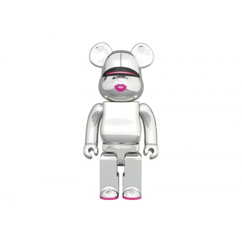 Оригинальная большая фигурка Bearbrick Sorayama x 2G 1000% Silver Ver. - 70см