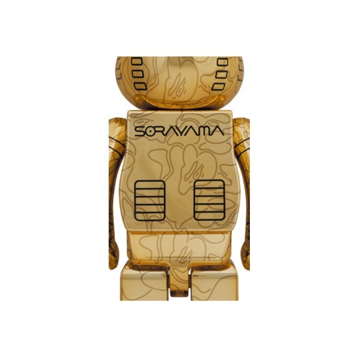 Оригинальная большая фигурка Bearbrick x BAPE x Hajime Sorayama Camo Shark 1000% Gold - 70см