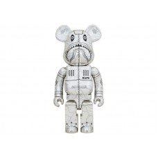 Большая фигурка (70см) Bearbrick x BAPE x Hajime Sorayama Camo Shark 1000% Silver