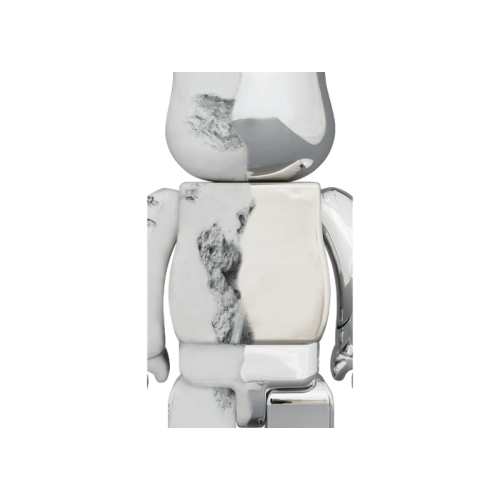 Оригинальный набор фигурок Bearbrick SORAYAMA x Daniel Arsham 100% & 400% Set Silver - 7см и 28см