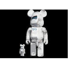 Bearbrick SORAYAMA x Daniel Arsham 100% & 400% Set Silver