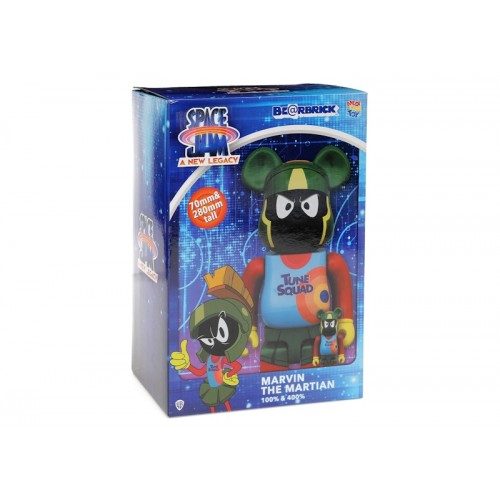 Оригинальный набор фигурок Bearbrick Space Jam: A New Legacy Marvin the Martian 100% & 400% Set - 7см и 28см