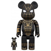 Набор фигурок (7см и 28см) Bearbrick Spider-Man No Way Home 100% & 400% Set Black/Gold