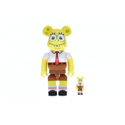 Набор из двух фигурок Bearbrick Spongebob 100% & 400% Set Yellow - 7см и 28см.
