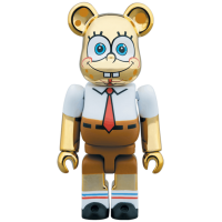 Bearbrick Spongebob Gold Chrome 100% & 400% Set Gold