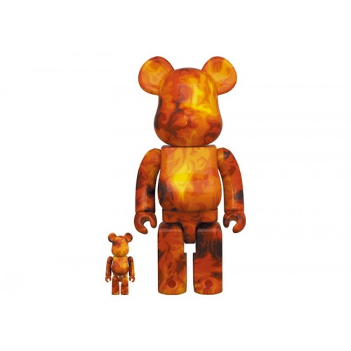 Набор из двух фигурок Bearbrick SSUR Fire 100% & 400% Set - 7см и 28см.