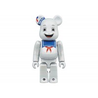 Bearbrick Stay Puft Marshmallow Man 100% & 400% Set White Chrome Ver.