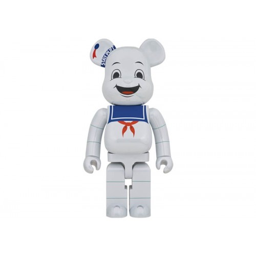 Оригинальная большая фигурка Bearbrick Stay Puft Marshmallow Man 1000% White Chrome Ver. - 70см
