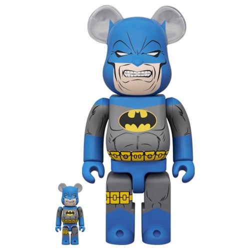 Оригинальный набор фигурок Bearbrick The Dark Knight Returns Batman TDKR Blue 100% & 400% Set - 7см и 28см