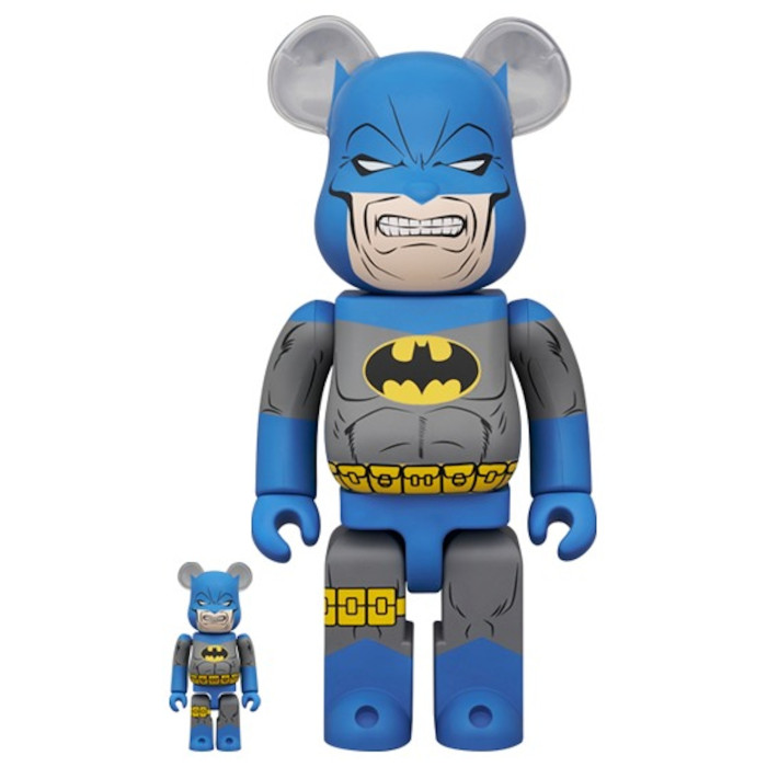 Оригинальный набор фигурок Bearbrick The Dark Knight Returns Batman TDKR Blue 100% & 400% Set - 7см и 28см