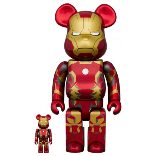 Оригинальный набор фигурок Bearbrick The Infinity Saga Iron Man Mark 43 100% & 400% Set - 7см и 28см