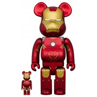 Набор фигурок (7см и 28см) Bearbrick The Infinity Saga Iron Man Mark IV 100% & 400% Set