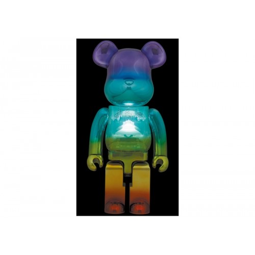 Оригинальная большая фигурка Bearbrick UFO Alan Smithee Film Light Up 1000% Multi Chrome - 70см