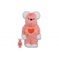 Набор фигурок (7см и 28см) Bearbrick Valmuer (Poppies) 100% & 400% Set Pink