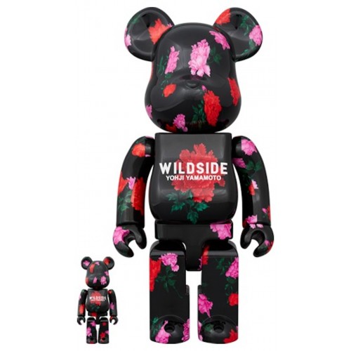 Оригинальный набор фигурок Bearbrick Wildside Yohji Yamamoto Peony 100% & 400% Set - 7см и 28см