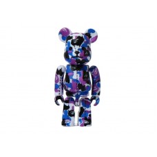 Bearbrick x A Bathing Ape 28th Anniversary Camo #2 100% Purple/Blue/Black