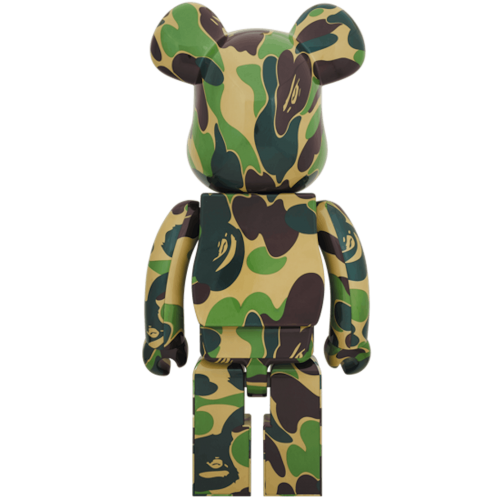 Оригинальная большая фигурка Bearbrick x A Bathing Ape ABC Camo 1000% Green - 70см