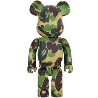 Bearbrick x A Bathing Ape ABC Camo 1000% Green