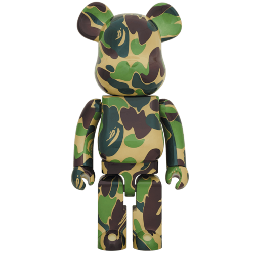 Оригинальная большая фигурка Bearbrick x A Bathing Ape ABC Camo 1000% Green - 70см