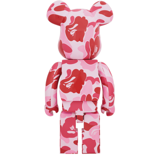 Оригинальная большая фигурка Bearbrick x A Bathing Ape ABC Camo 1000% Pink - 70см