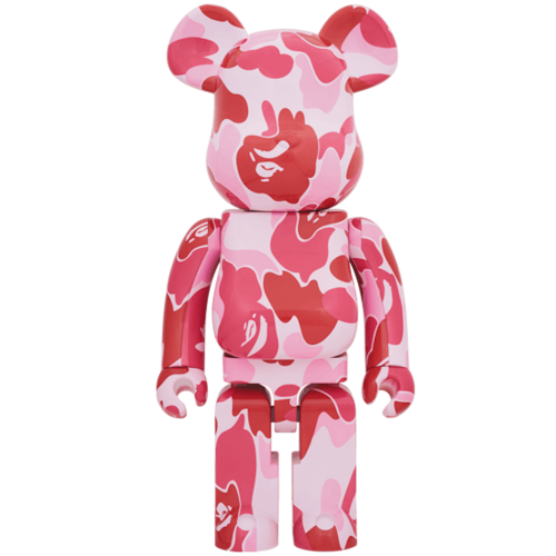 Оригинальная большая фигурка Bearbrick x A Bathing Ape ABC Camo 1000% Pink - 70см