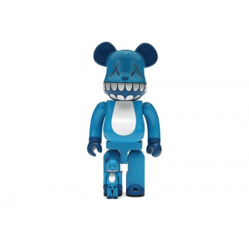 Оригинальный набор фигурок Bearbrick x a-nation KAWS Chompers 100% & 400% Set Blue - 7см и 28см