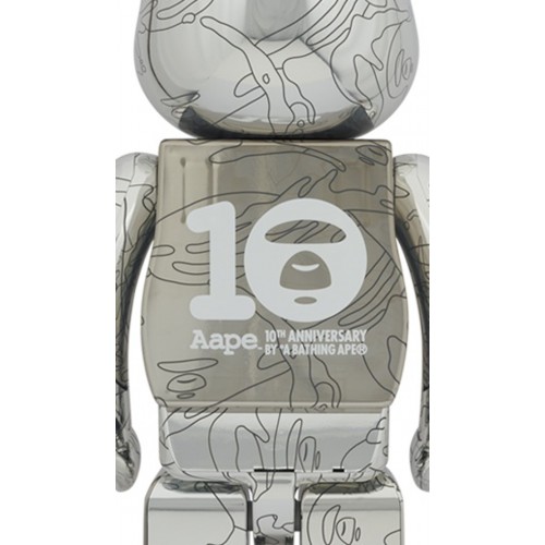 Оригинальная большая фигурка Bearbrick x AAPE by A Bathing Ape 10th Anniversary 1000% - 70см