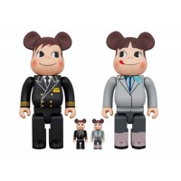 Набор фигурок (7см и 28см) Bearbrick x ANA Original Poco-chan & Peko-chan Captain 100% & 400% Set of 4