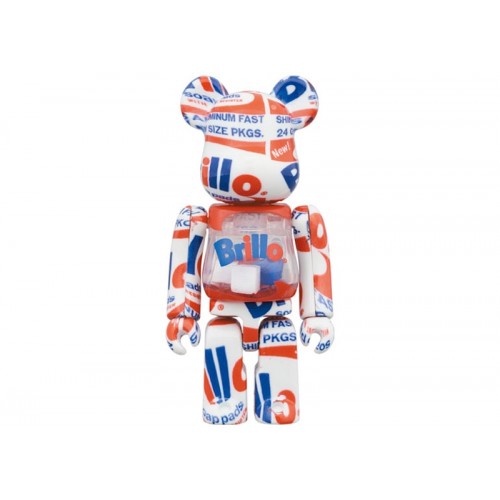 Оригинальный набор фигурок Bearbrick x Andy Warhol Brillo (2022) 100% & 400% Set - 7см и 28см