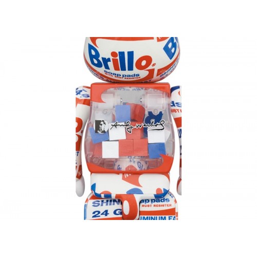 Оригинальный набор фигурок Bearbrick x Andy Warhol Brillo (2022) 100% & 400% Set - 7см и 28см