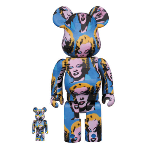 Оригинальный набор фигурок Bearbrick x Andy Warhol x Marily Monroe 100% & 400% Set - 7см и 28см