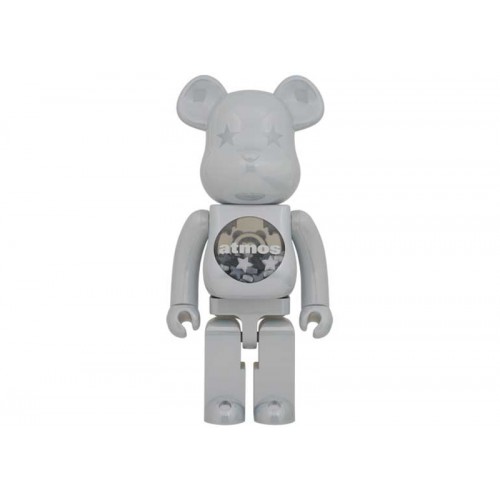 Оригинальная большая фигурка Bearbrick x atmos 1000% White Chrome Ver. - 70см