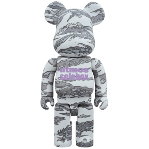 Оригинальный набор фигурок Bearbrick x Atmos x Solebox 100% & 400% Set Grey - 7см и 28см