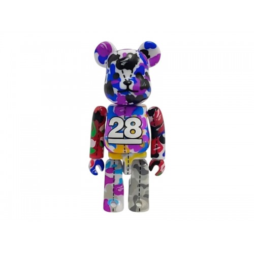 Маленькая фигурка Bearbrick x BAPE 28th Anniversary Camo #2 Multi Camo (Secret Edition) 100%  - 7см.