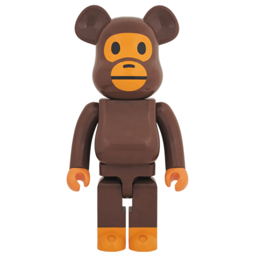 Оригинальная большая фигурка Bearbrick x Bape Baby Milo 1000% Brown - 70см