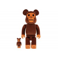 Набор фигурок (7см и 28см) Bearbrick x Bape Baby Milo Flocky Ver. 100% & 400% Set