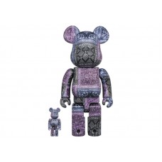 Набор фигурок (7см и 28см) Bearbrick x BAPE Black Bandana 100% & 400% Set