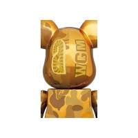 Bearbrick x BAPE Camo Shark 100% & 400% Set Gold