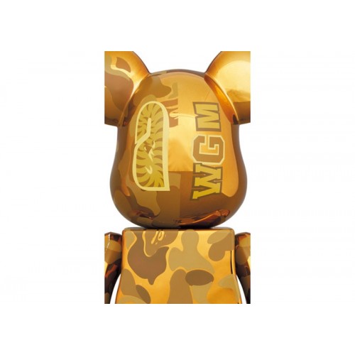 Оригинальный набор фигурок Bearbrick x BAPE Camo Shark 100% & 400% Set Gold - 7см и 28см