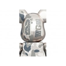 Bearbrick x BAPE Camo Shark 100% & 400% Set Silver