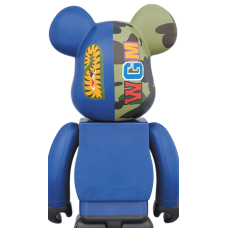 Bearbrick x Bape Camo Shark 1000% Blue